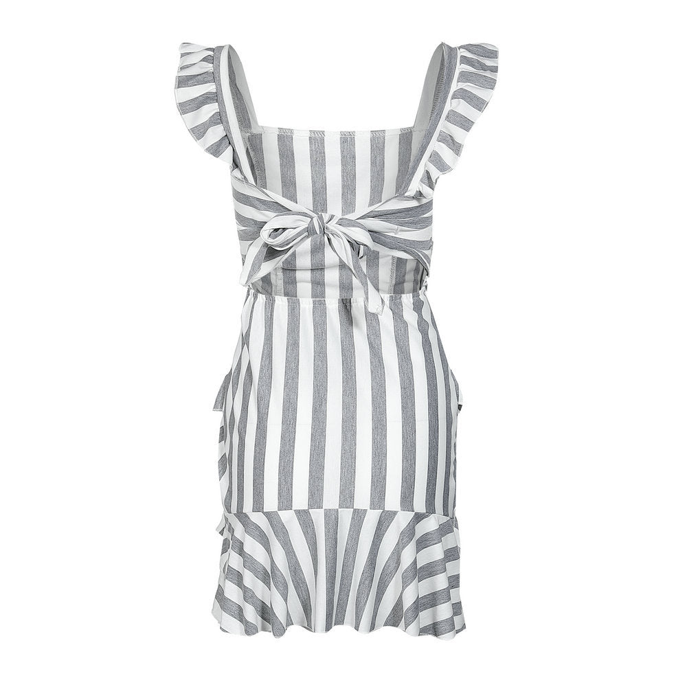 The Junia - Striped Tie-Back Dress
