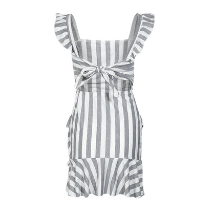 The Junia - Striped Tie-Back Dress